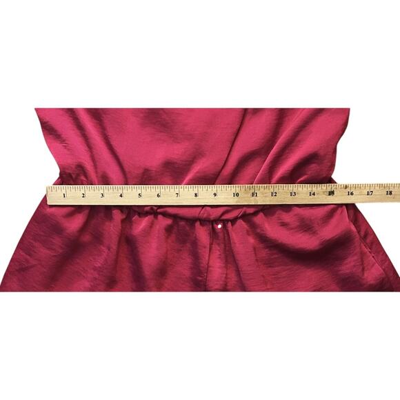 NWT BCBGeneration Satin One Shoulder Red Berry Cocktail Party Dress 8 - Picture 4 of 7